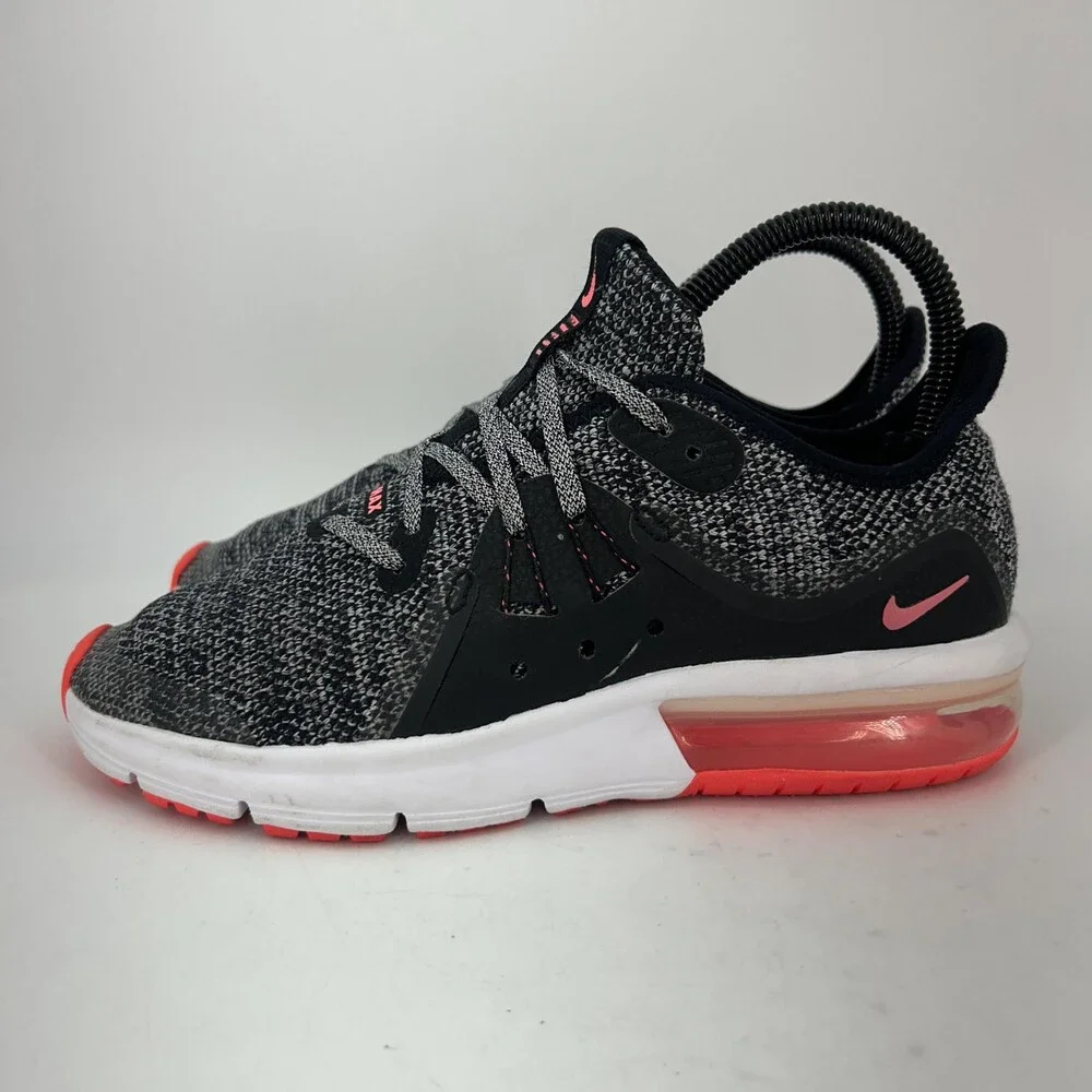 Nike Air Max Sequent 3 Shoes Youth Size 5Y Black Pink Running Sneaker 922885-001